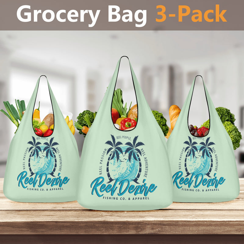 Reel Dezire Palm Tree Wave 3 Pack of Grocery Bags