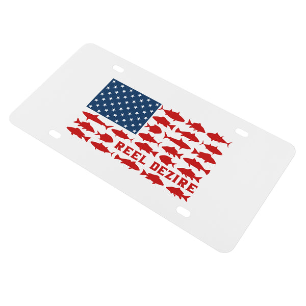 Reel Dezire USA Flag White License Plates