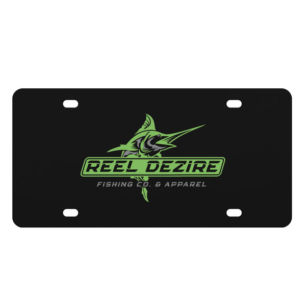 Reel Dezire Neon Green Logo Black License Plates
