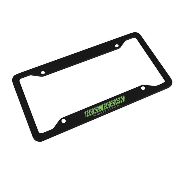 Reel Dezire Neon Green Black License Plate Frames