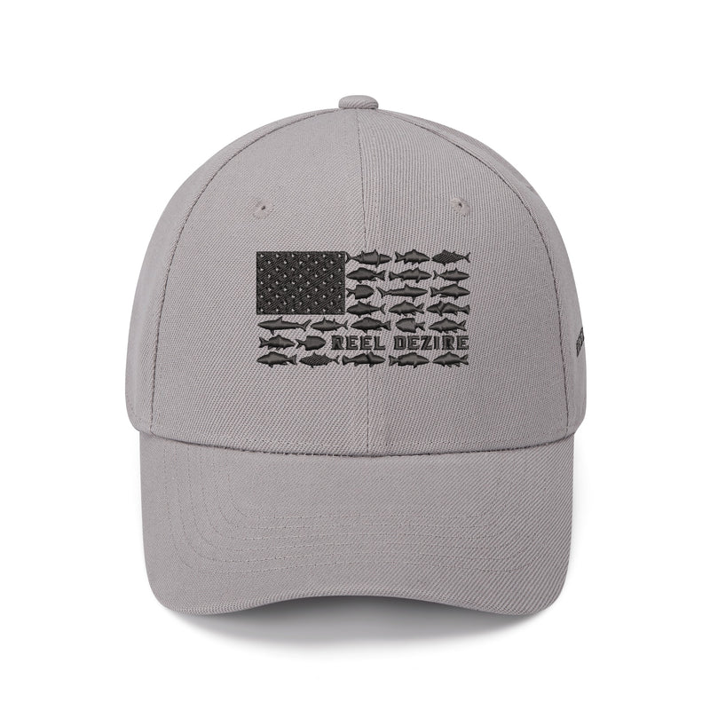 USA Flag Blacked Out Full Back Hat