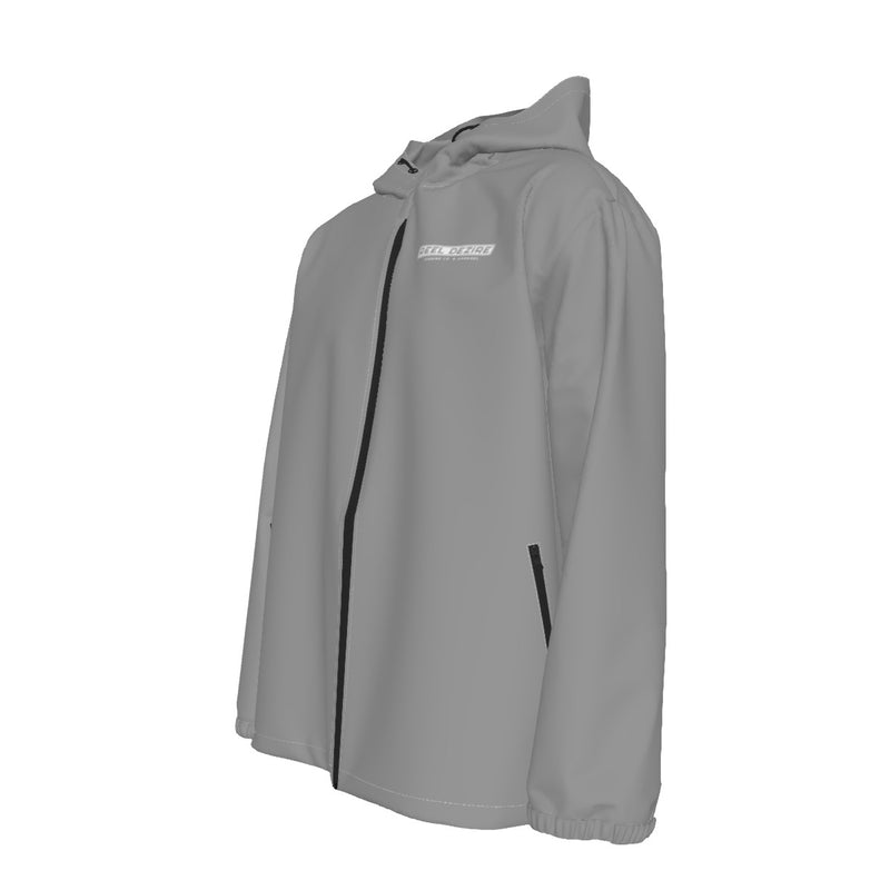 Reel Dezire White Logo Hooded Zipper Windproof  Men's Jacket